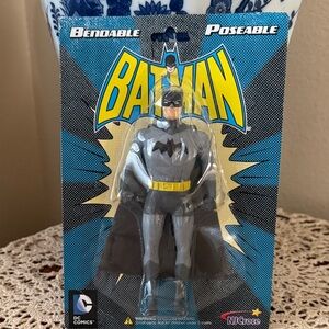 DC Comics Batman Figure in Gray and Black with Yellow Accents